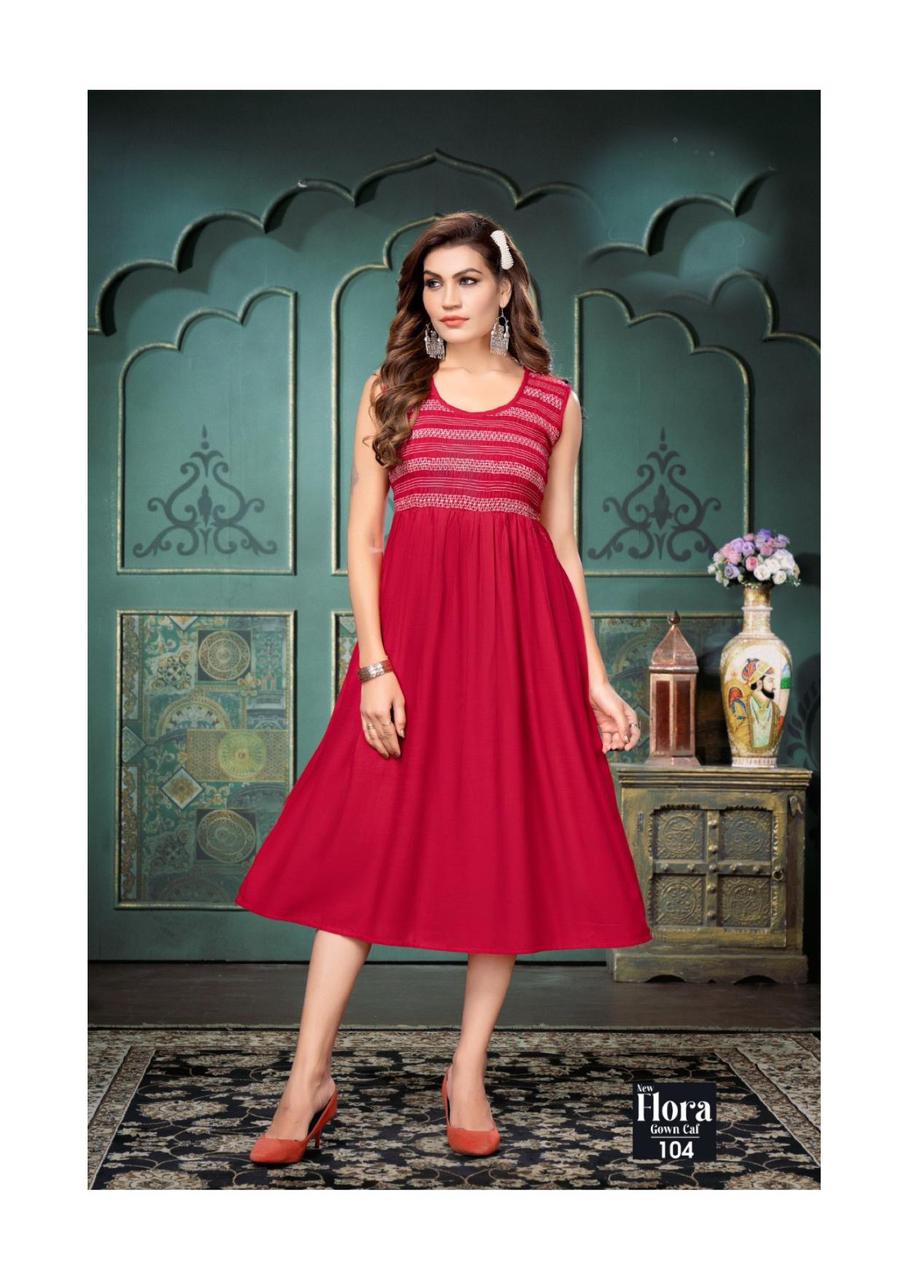 New Flora Gown Cal By Trendy Party Wear Kurtis Catalog